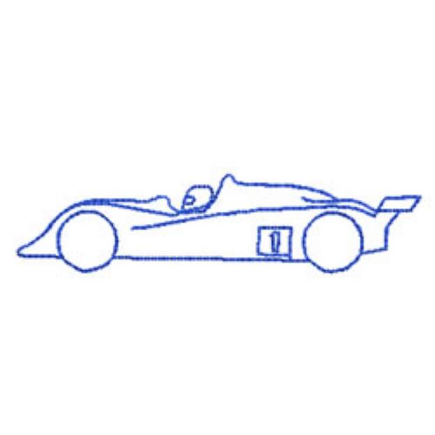 Picture of Racecar Outline Machine Embroidery Design