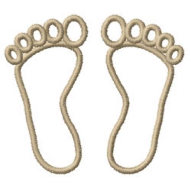 Picture of Feet Outline Machine Embroidery Design