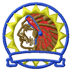 Red Indian Head Machine Embroidery Design
