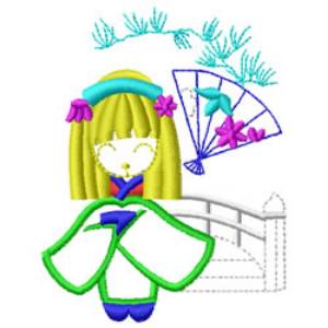 Picture of Japanese Girl Machine Embroidery Design