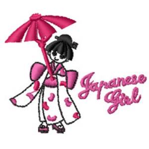 Picture of japanese girl Machine Embroidery Design