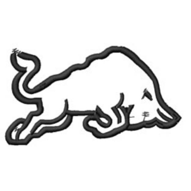 Picture of Charging Bull Outline Machine Embroidery Design