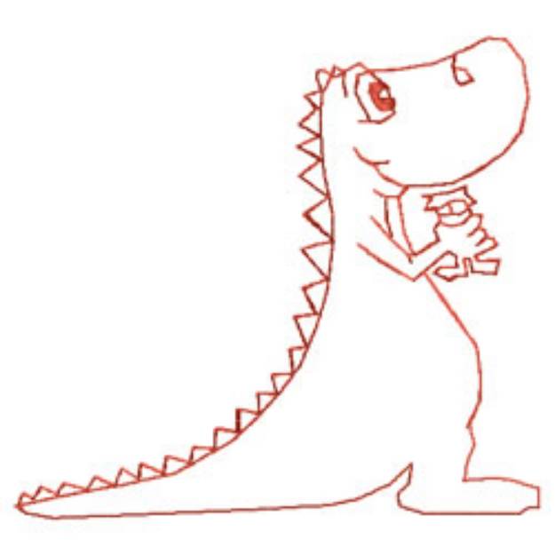 Picture of Dinosaur Outline Machine Embroidery Design