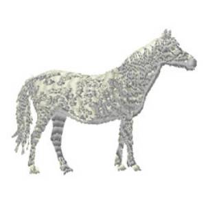 Picture of Standing Grey Horse Machine Embroidery Design