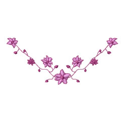 Floral Necklace Machine Embroidery Design