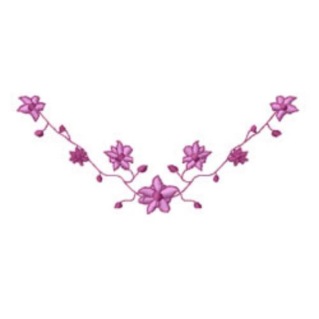 Picture of Floral Necklace Machine Embroidery Design