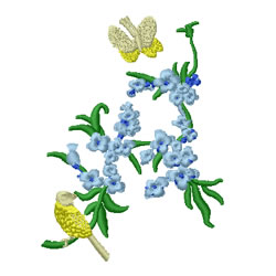 Flowers and Birds Machine Embroidery Design