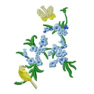 Picture of Flowers and Birds Machine Embroidery Design