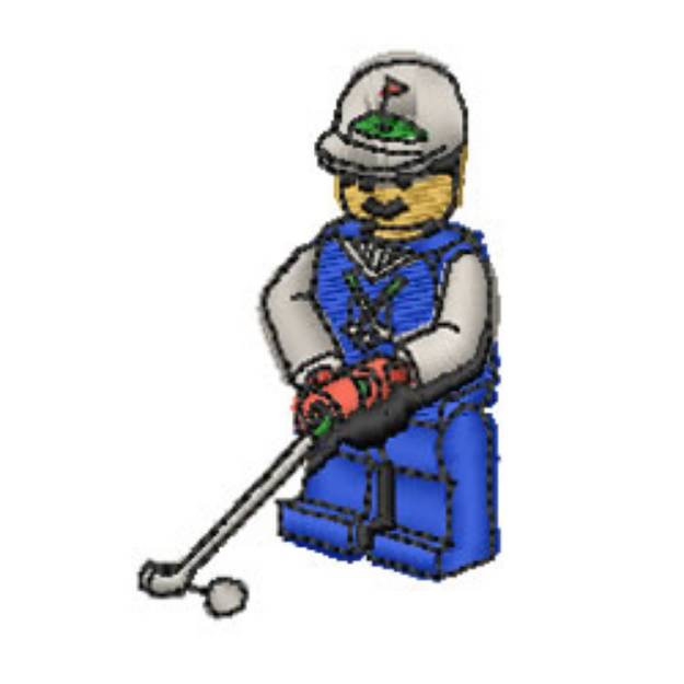 Picture of Lego Golfer Machine Embroidery Design