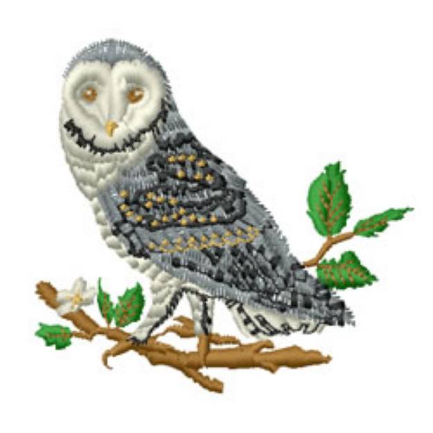 Picture of Great Gray Owl Machine Embroidery Design