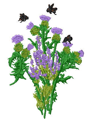Bees and Wildflowers Machine Embroidery Design