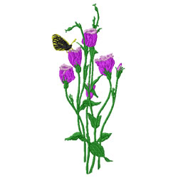 Wildflowers and Butterfly Machine Embroidery Design