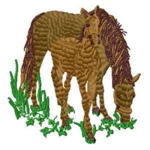 Picture of Mare and Colt Machine Embroidery Design