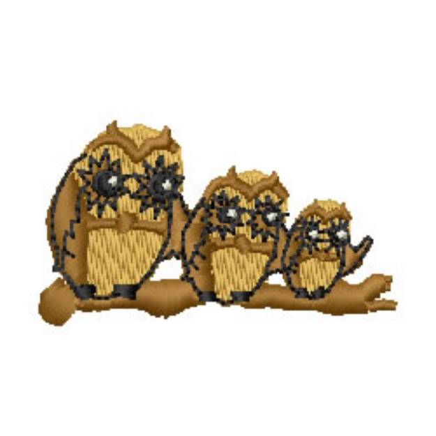 Picture of Owl Family Machine Embroidery Design