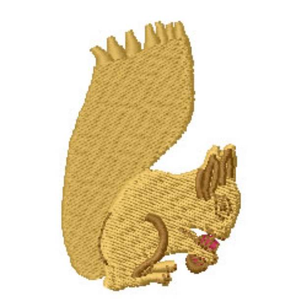 Picture of Squirrel and Acorn Machine Embroidery Design