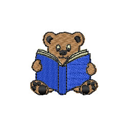 Reading Bear Machine Embroidery Design