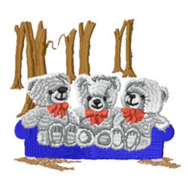 Picture of Three Teddy Bears Machine Embroidery Design