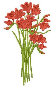 Picture of Red Flowers Machine Embroidery Design