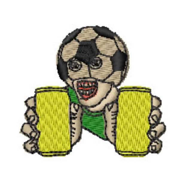 Picture of Soccer Head Machine Embroidery Design