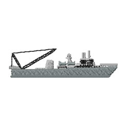 Naval Crane Ship Machine Embroidery Design