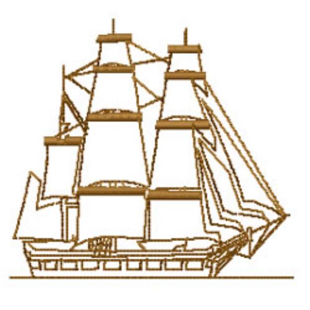 Picture of FULLY RIGGED SHIP Machine Embroidery Design