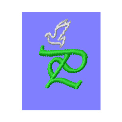 Dove Letter P Machine Embroidery Design