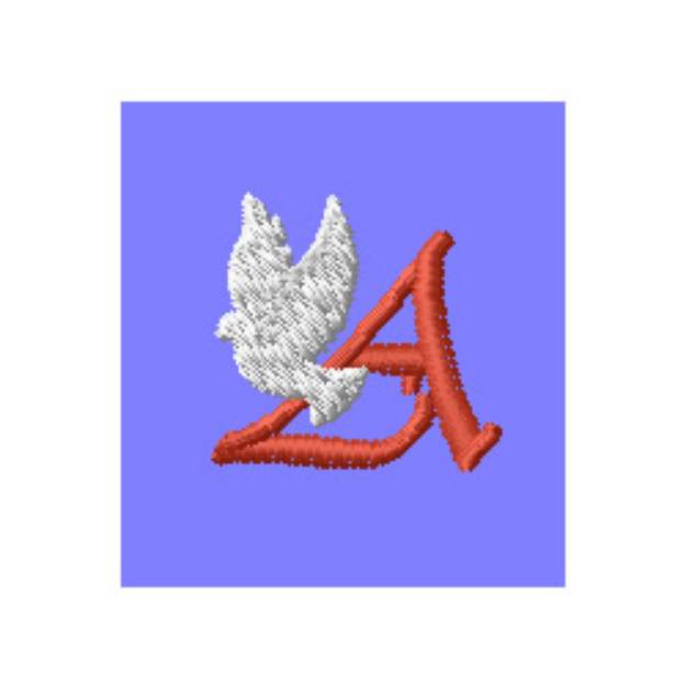 Picture of Dove Letter A Machine Embroidery Design
