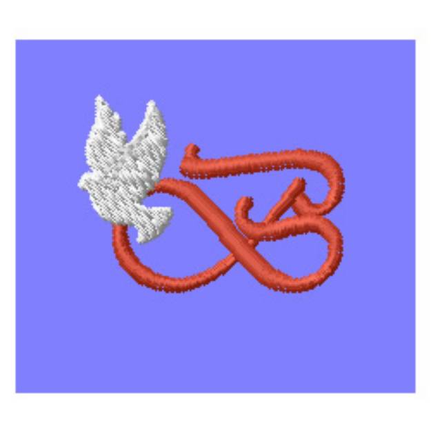 Picture of Dove Letter B Machine Embroidery Design