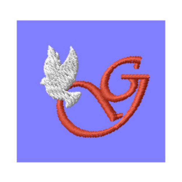 Picture of Dove Letter G Machine Embroidery Design