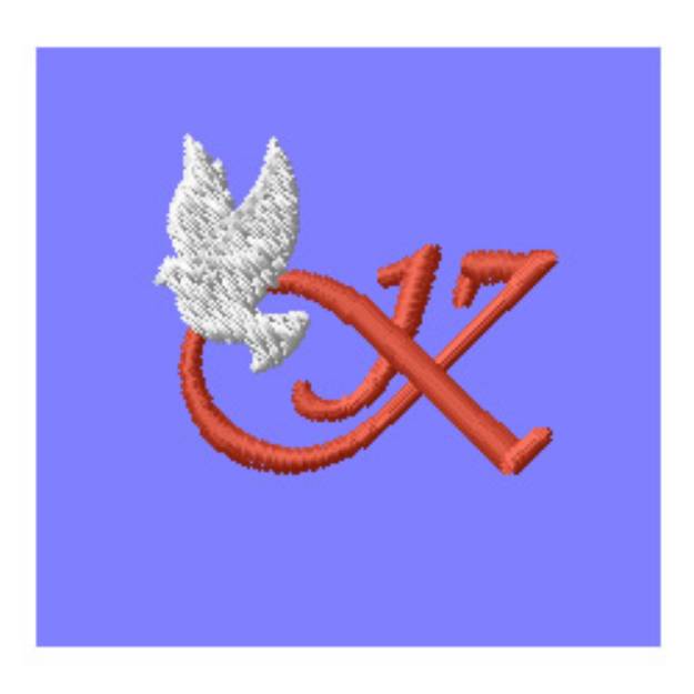 Picture of Dove Letter K Machine Embroidery Design