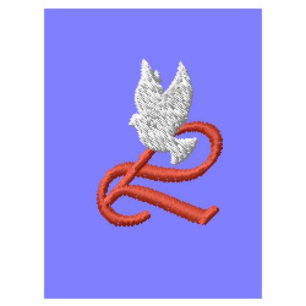 Picture of Dove Letter L Machine Embroidery Design