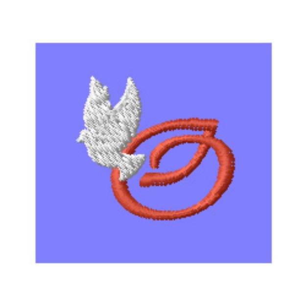 Picture of Dove Letter O Machine Embroidery Design