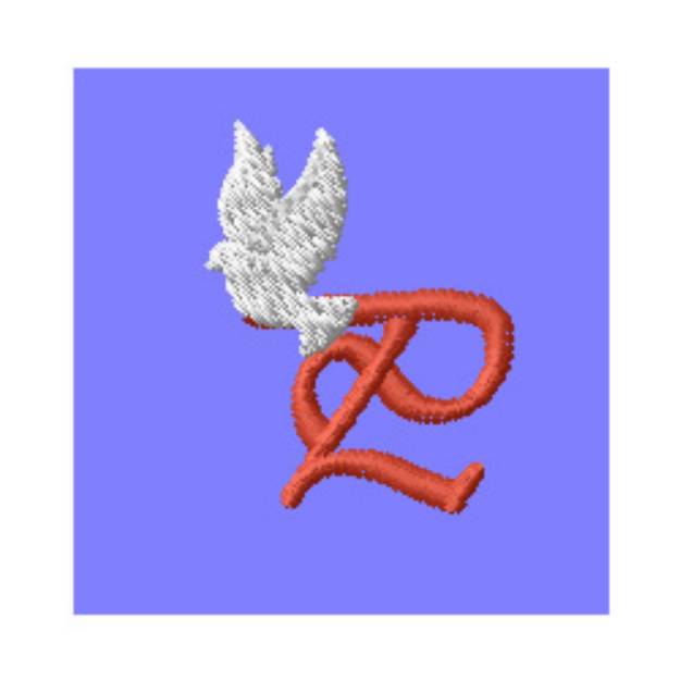 Picture of Dove Letter P Machine Embroidery Design