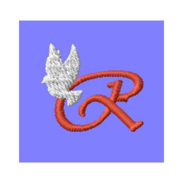 Picture of Dove Letter R Machine Embroidery Design