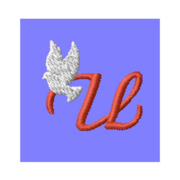 Picture of Dove Letter U Machine Embroidery Design