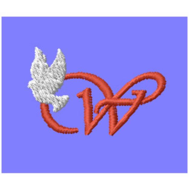 Picture of Dove Letter W Machine Embroidery Design