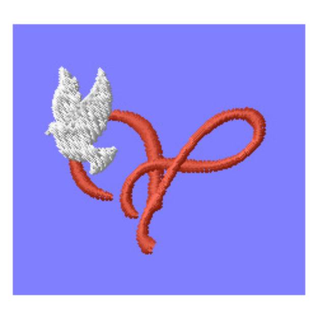 Picture of Dove Letter Y Machine Embroidery Design