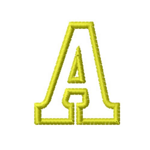 Picture of Kids Block Letter A Machine Embroidery Design