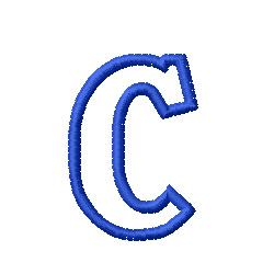 Kids Block Letter C Machine Embroidery Design