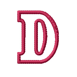 Kids Block Letter D Machine Embroidery Design