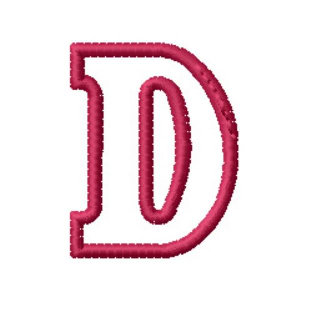 Picture of Kids Block Letter D Machine Embroidery Design