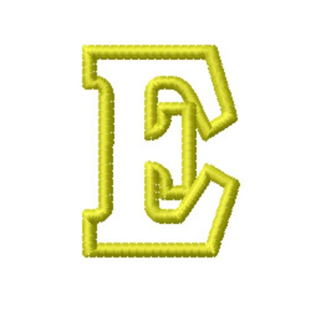 Picture of Kids Block Letter E Machine Embroidery Design