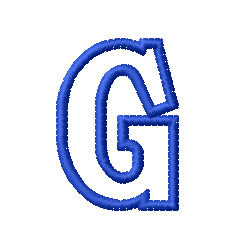 Kids Block Letter G Machine Embroidery Design