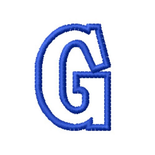 Picture of Kids Block Letter G Machine Embroidery Design