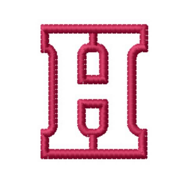 Picture of Kids Block Letter H Machine Embroidery Design