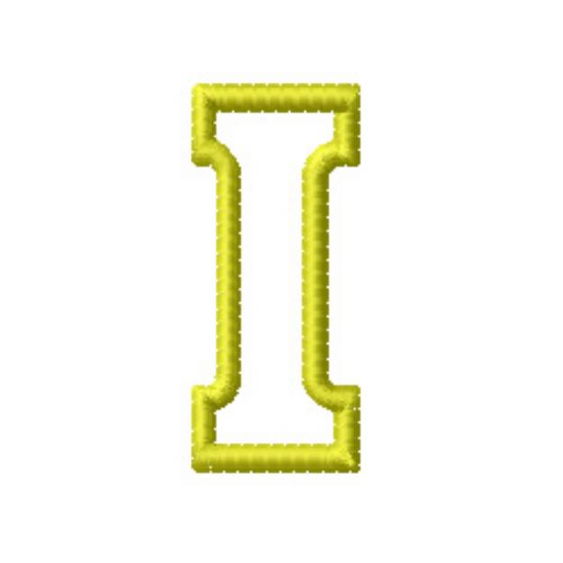 Picture of Kids Block Letter I Machine Embroidery Design