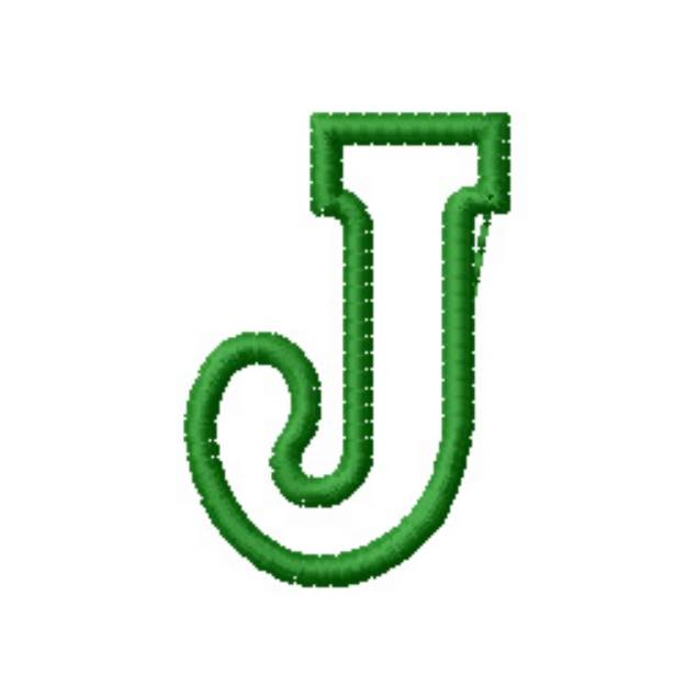 Picture of Kids Block Letter J Machine Embroidery Design