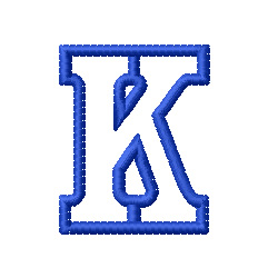 Kids Block Letter K Machine Embroidery Design