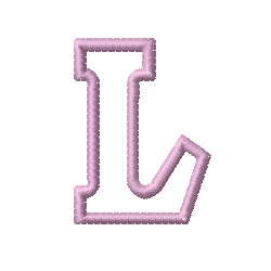 Kids Block Letter L Machine Embroidery Design