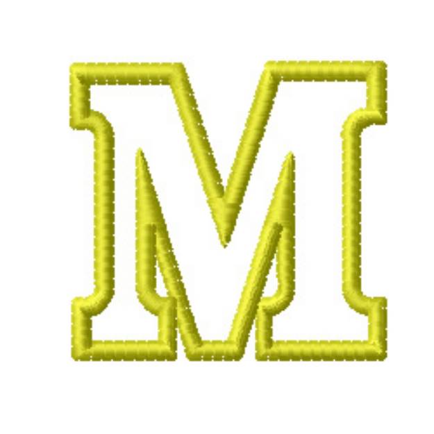 Picture of Kids Block Letter M Machine Embroidery Design